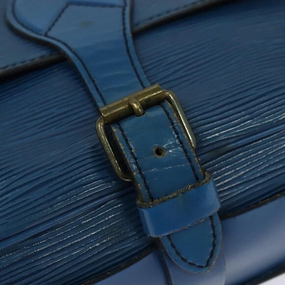 LOUIS VUITTON Epi Cartouchiere MM Shoulder Bag Blue - Picture 6 of 15